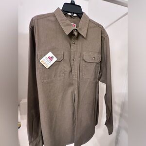 Wrangler Men's Khaki Button-Down Shirt